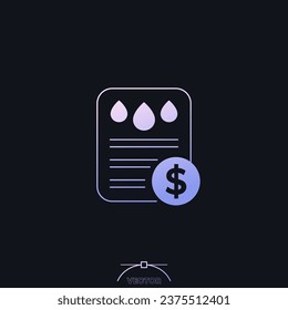 icono de la lista de utilidades de agua con degradado