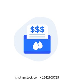 water utility bills icon, vector art