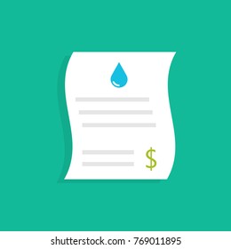 Water Utility Bills. Vector Illustration