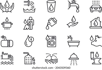 Water Utility Icon Set Vector Design Stock Vector (Royalty Free ...