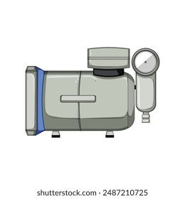 water vacuum pump cartoon. pressure condition, underwater compressor, worker mechanic water vacuum pump sign. isolated symbol vector illustration