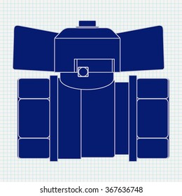 Water valve Icon. Background  Notebook sheet texture. Icon. Vector illustration.