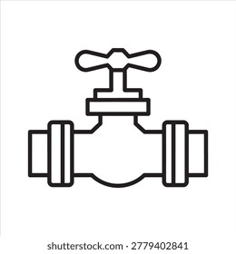 Water Valve Icon Vector, Plumbing Tap Symbol, Pipe Control Illustration