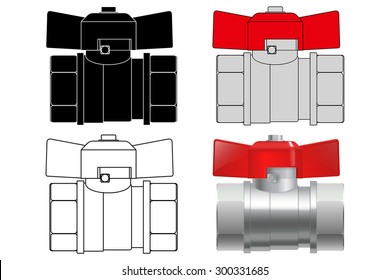 Water valve. Vector illustration isolated on white background