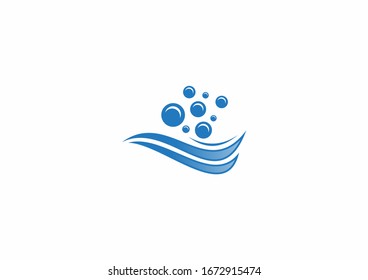 water vapor /water bubbles vector logo design template