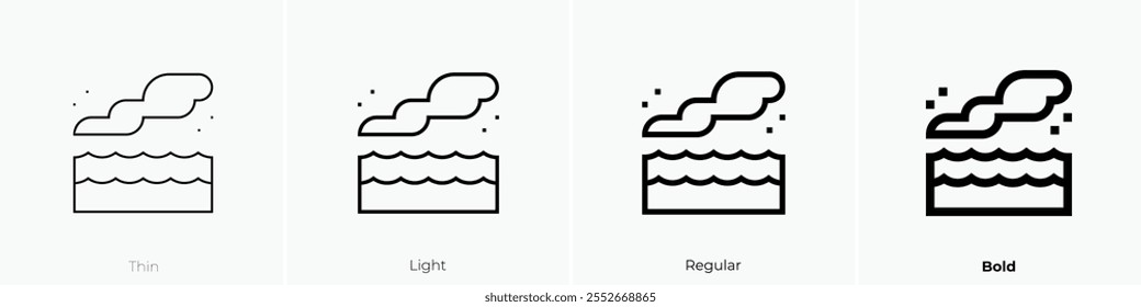 water vapor icon. Thin, Light Regular And Bold style design isolated on white background