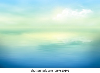 Water vector background calm and clear. Sea landscape