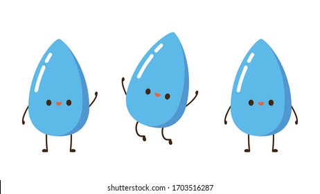 Water vector. Water drop. Water character design.