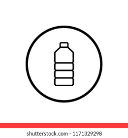 Water vector icon, bottle symbol. Simple, flat design for web or mobile app