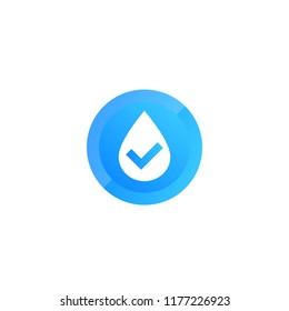 water vector icon with check mark