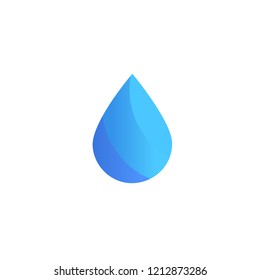 Water vector icon. Drop logo template. Company emblem design. Abstract blue symbol on white background. Vectors
