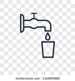 Water vector icon isolated on transparent background, Water logo concept