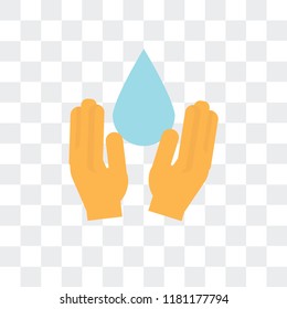 Water vector icon isolated on transparent background, Water logo concept