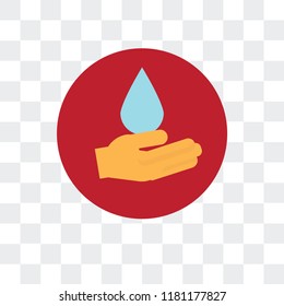 Water vector icon isolated on transparent background, Water logo concept
