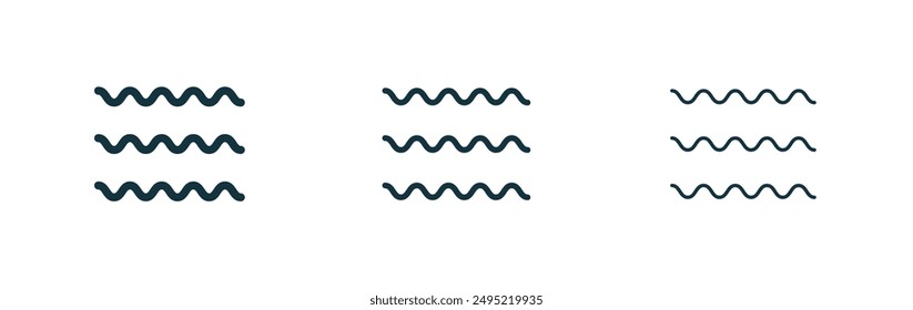 Water vector icon set black filled and outlined style.