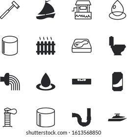 water vector icon set such as: party, plastic, beverage, beauty, flush, deep, passenger, signal, stone, safety, industrial, fishing, lamp, spirit, ceramic, sanitary, closeup, isometric, precision