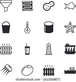 water vector icon set such as: handle, searchlight, garden, fitness, decoration, bucketful, hydroelectric, sailing, swim, industrial, quality, pressure, wave, empty, fahrenheit, pink, floor, solar