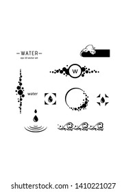 Water - vector icons set on white background. Symbol for web, infographics, print design and mobile UX/UI kit. Vector illustration, EPS10
