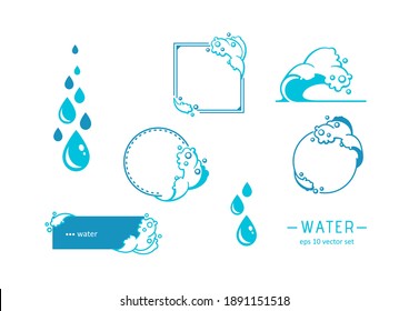 Wasser - Vektorsymbole auf weißem Hintergrund. Symbol für Web, Infografiken, Print Design und mobiles UX UI Kit. Vektorgrafik, EPS10