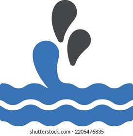 ilustración de Water Vector en un fondo transparente. Símbolos de calidad superior. Iconos vectoriales de glifos para diseño de conceptos y gráficos.