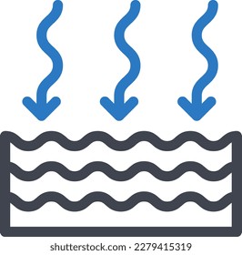 ilustración de Water Vector en un fondo transparente. Símbolos de calidad superior. Iconos vectoriales de glifos para diseño de conceptos y gráficos.