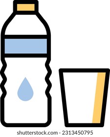 water Vector illustration on a transparent background. Premium quality symmbols. Line Color vector icons for concept and graphic design.