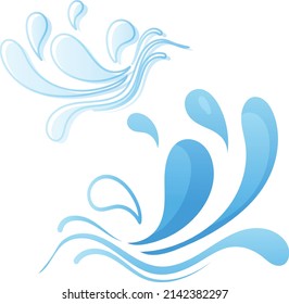 Agua. Ilustración vectorial. Pulverización, oleada.
