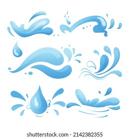 Water. Vector illustration. Spray, wave.