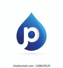 water vector logo with letter p sign