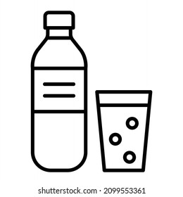 Icono De Esquema Del Vector De Agua Aislado En Fondo Blanco
