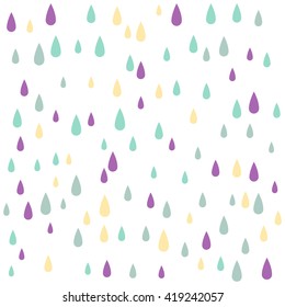 Water Vector Seamless Pattern. Paint Drops Vector Seamless Pattern.raining Vector Seamless Pattern.
