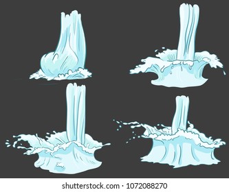 Water vector splash - animation frames