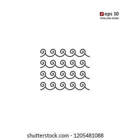 Water - vector thin line icon on white background. Symbol for web, infographics, print design and mobile UX/UI kit. Vector illustration, EPS10.