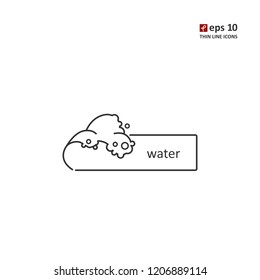 Water - vector thin line icon on white background. Symbol for web, infographics, print design and mobile UX/UI kit. Vector illustration, EPS10.