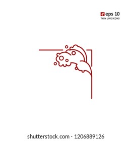 Water - vector thin line icon on white background. Symbol for web, infographics, print design and mobile UX/UI kit. Vector illustration, EPS10.