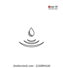 Water - vector thin line icon on white background. Symbol for web, infographics, print design and mobile UX/UI kit. Vector illustration, EPS10.