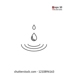 Water - vector thin line icon on white background. Symbol for web, infographics, print design and mobile UX/UI kit. Vector illustration, EPS10.