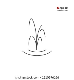 Water - vector thin line icon on white background. Symbol for web, infographics, print design and mobile UX/UI kit. Vector illustration, EPS10.