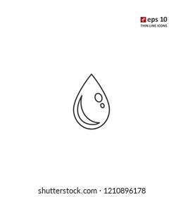Water - vector thin line icon on white background. Symbol for web, infographics, print design and mobile UX/UI kit. Vector illustration, EPS10.