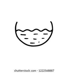 water in the vessel icon. isolated object vector silhouette.