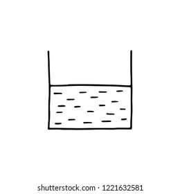 water in the vessel icon. isolated vector object.