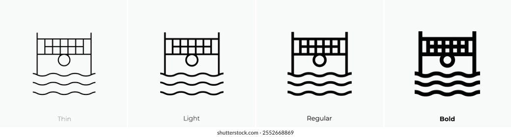 water volleyball icon. Thin, Light Regular And Bold style design isolated on white background