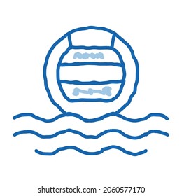 Water Volleyball sketch icon vector. Hand drawn blue doodle line art Water Volleyball sign. isolated symbol illustration