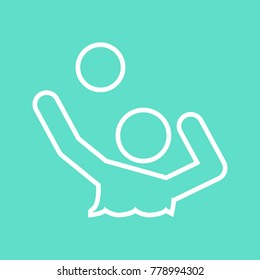 Water Volleyball Sport Figure Outline Symbol Vector Illustration Graphic