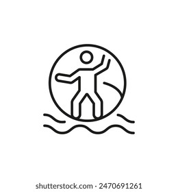 Water walking ball icon. Simple water walking ball icon for social media, app, and web design. Vector illustration.