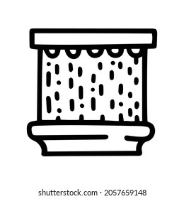 Water Wall Fountain Line Vector Doodle Simple Icon