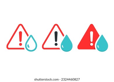 Water warning icon. Illustration vector