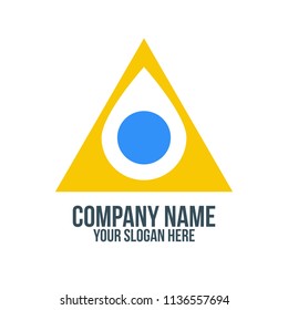 water, wash, laundry, triangle, and core abstract company logo concept