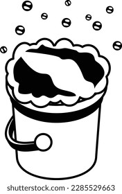 Wasserwaschanlage Vektor-Icon isometrischer Design, Kfz-Service und Kfz-Reparaturwerksymbol, Kfz-Ersatzteile Schild, Kfz-Techniker-Ausrüstung, Basket mit Bubble Concept