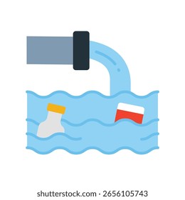 Desperdicio De Agua Vector Plano Icono Eps 10 Archivos